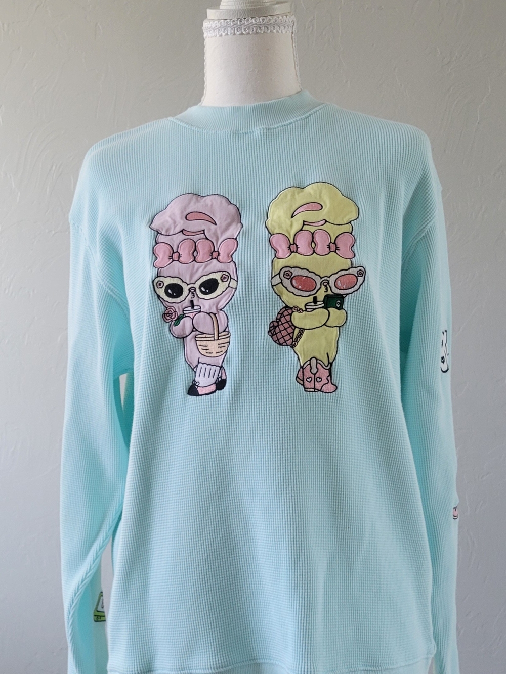 Esther Bunny x Sami Ryan Knit Graphic Sweatshirt Kawaii Y2K Pastel Streetwear
